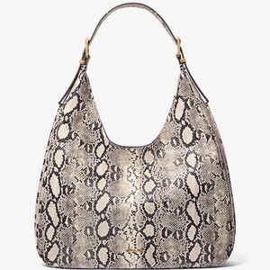 Michael Kors Nolita Leather Snake-Print Hobo Shoulder Bag